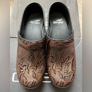 DANSKO Tooled Leather Clogs